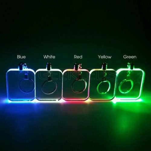 Mini LED Keychain Badge Card Blank Acrylic Plate Button Battery Powered ...